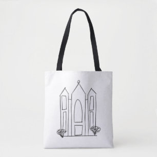 LDS Salt Lake City Temple simple modern mormon  Tote Bag