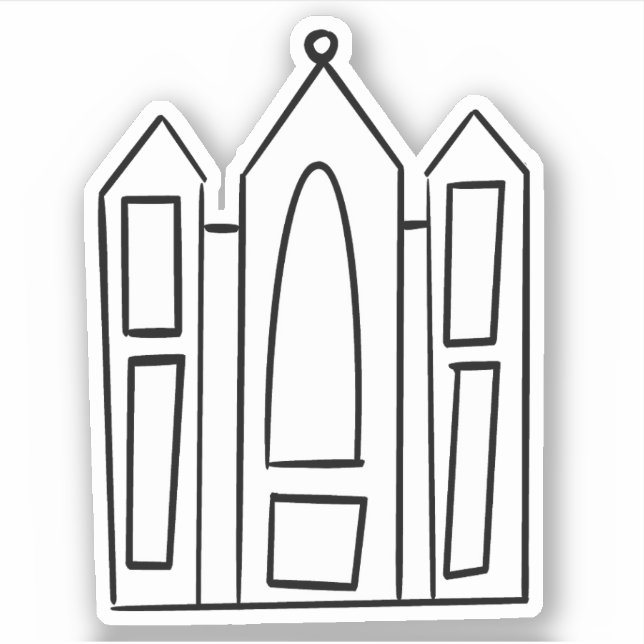 LDS Salt Lake Utah Temple simple outline mormon  (Front)