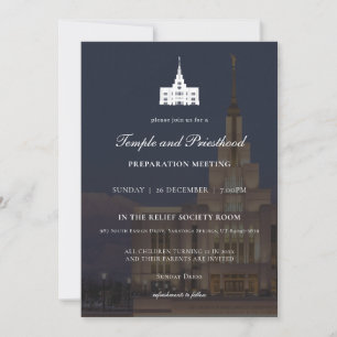 LDS Saratoga Springs Temple Priesthood Preparation Invitation