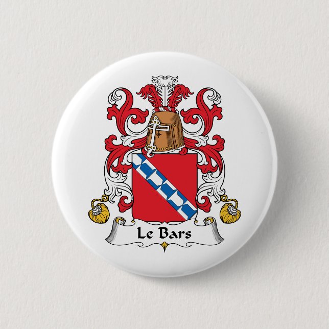 Le Bars Family Crest 6 Cm Round Badge (Front)