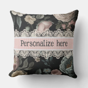 Le Boudoir Vintage Lace and Fabric  Cushion
