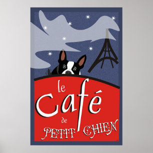 Le Cafe de Petit Chien, Paris (nuit) Poster