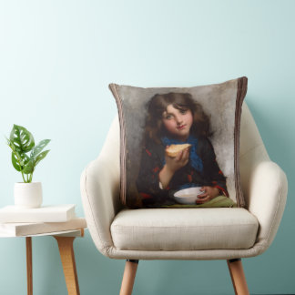 Le Casse-Croûte by Léon-Jean-Basile Perrault Cushion