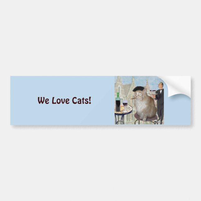 Le Cat du Cafe Bumper Sticker (Front)