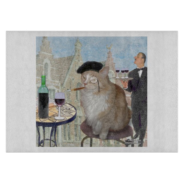 Le Cat du Cafe Cutting Board (Front)