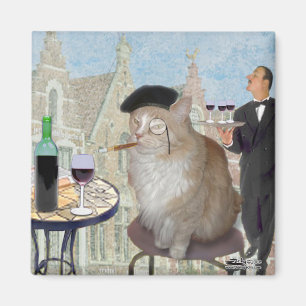 Le Cat du Cafe Magnet