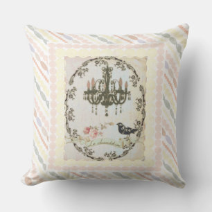 "Le Chandelier" Pearls and Roses Reversible Pillow