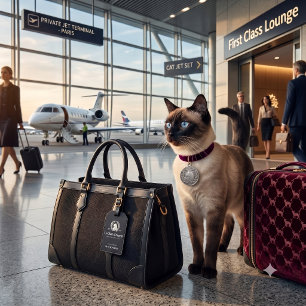 Le Chat d'Argent French Silver Cat Custom Luggage Tag