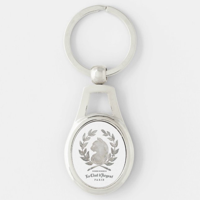 Le Chat d'Argent Oval Cameo Key Ring (Front)