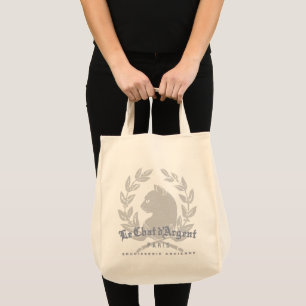 Le Chat d'Argent Paris Double-Sided Canvas Grocery Tote Bag