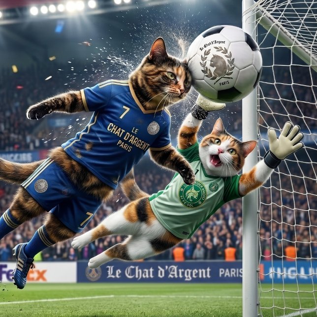 Le Chat d'Argent Paris Soccer Ball | Silver Cat (Champions Forever )
