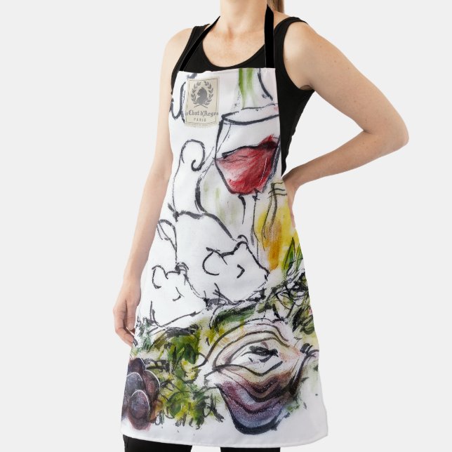 Le Chat d'Argent "Souris Provençale" Chef Apron) Apron (Insitu)