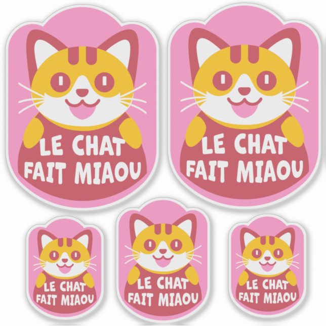 Le Chat Fait Miaou Cute French Orange Tabby (Front)
