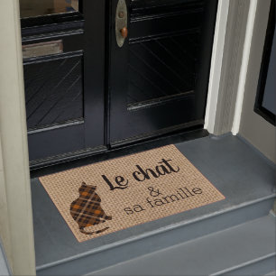 Le chat -  funny French quote Doormat