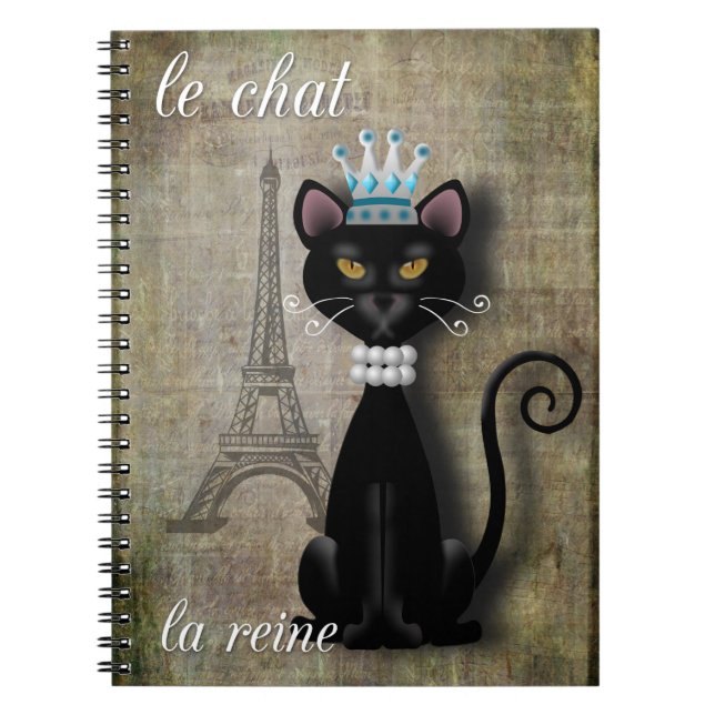 Le Chat, La Reine The Cat The Queen Notebook (Front)
