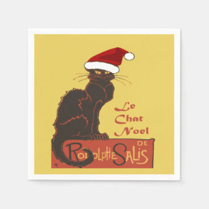 Le Chat Noel Christmas Spoof Vector Art Napkin