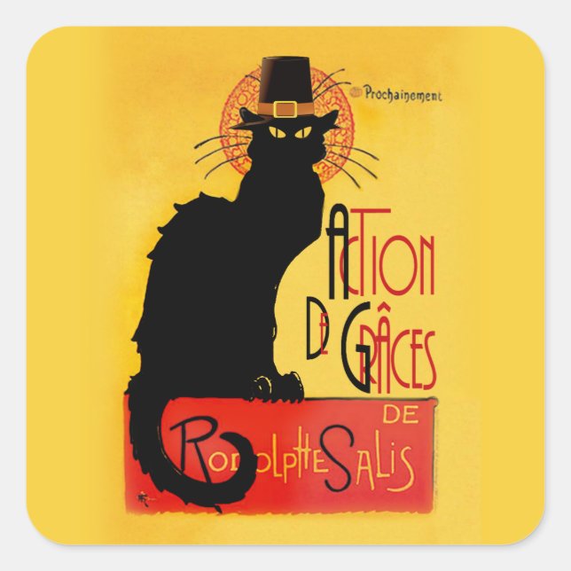 Le Chat Noir - Action De Grâces Square Sticker (Front)