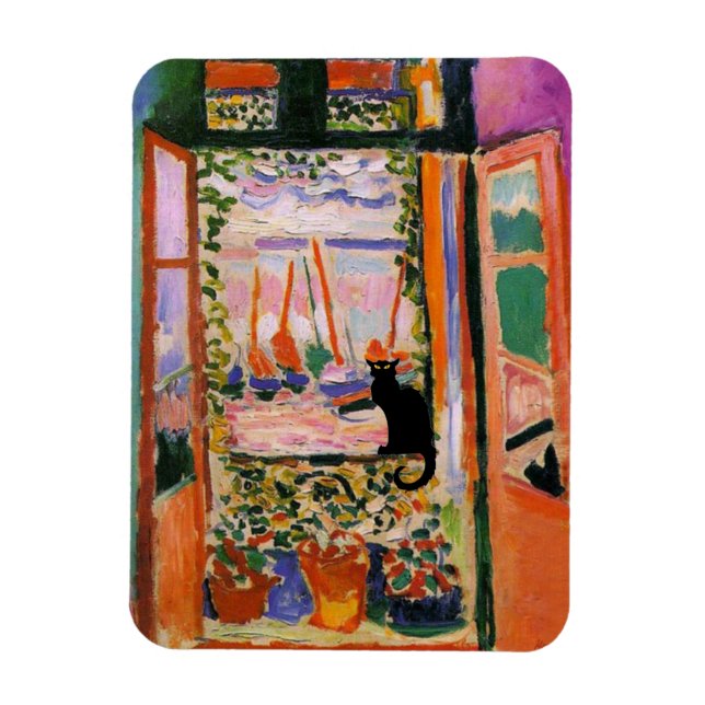 Le Chat Noir and The Open Window by Matisse Magnet (Vertical)