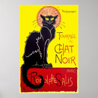 Le Chat Noir Black Cat Vintage Poster Print