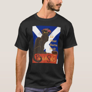 Le Chat Noir Burns Nuit Haggis Dram Scottish Salti T-Shirt