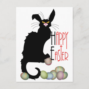 Le Chat Noir Easter Bunny Ears Holiday Postcard