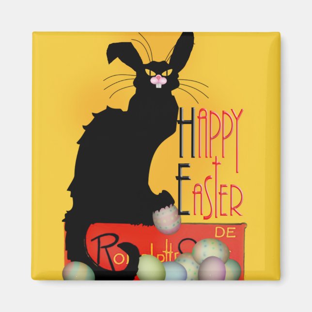 Le Chat Noir Easter Bunny Ears Magnet (Front)
