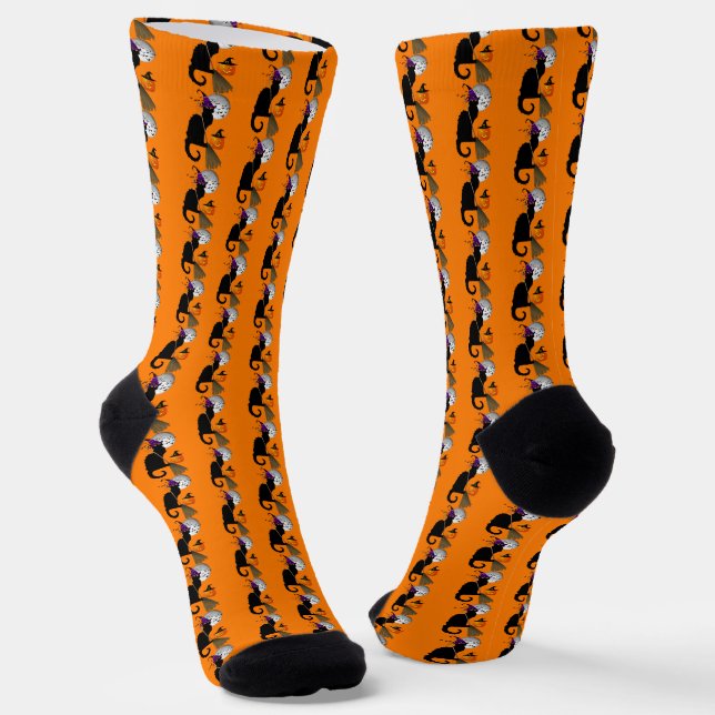 Le Chat Noir Halloween Witch Socks (Angled)