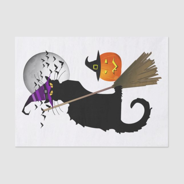 Le Chat Noir Halloween Witch Tissue Paper (Front)