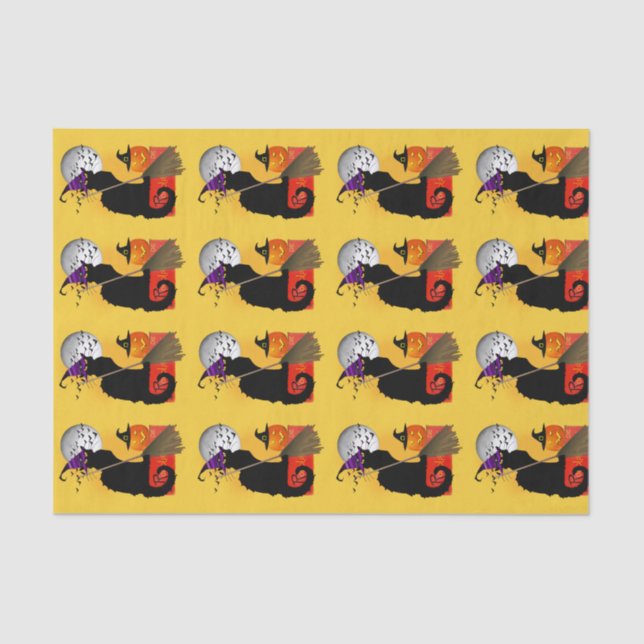 Le Chat Noir Halloween Witch Tissue Paper (Front)
