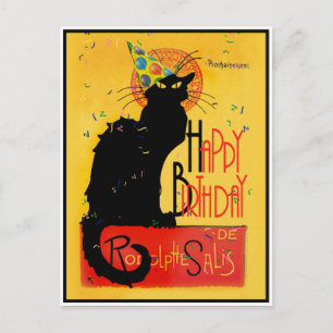 Le Chat Noir - Happy Birthday Greetings Postcard