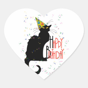 Le Chat Noir - HAPPY BIRTHDAY! Heart Sticker