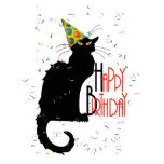 Le Chat Noir - HAPPY BIRTHDAY! Standing Photo Sculpture<br><div class="desc">With Party Hat and Confetti , Le Chat Noir is ready to celebrate your birthday with you! ... ..A re-edit of the art of Théophile Steinlen (Le Chat Noir) ... .. ... ..At The *Spoofing The Arts* Store, you'll find re-edits (mostly parody) of famous fine art work. If you'd like...</div>