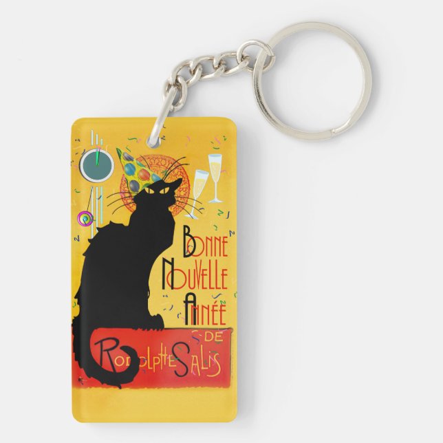 Le Chat Noir Happy New Year Party Key Ring (Back)