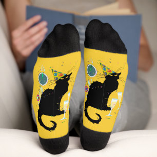 Le Chat Noir Happy New Year Party Socks