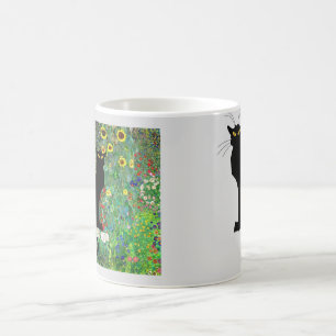 Le Chat Noir in Klimt’s Garden Coffee Mug