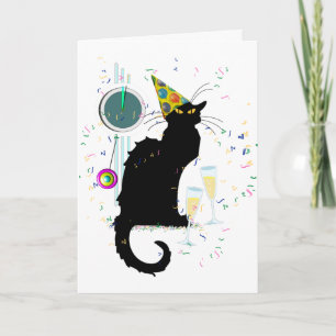 Le Chat Noir New Years Holiday Card