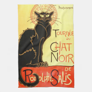 Le chat noir,Original billboard Tea Towel