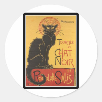 LE CHAT NOIR PRINT CLASSIC ROUND STICKER