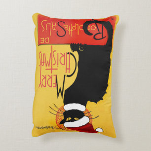 Le Chat Noir Santa Hat Christmas Decorative Cushion