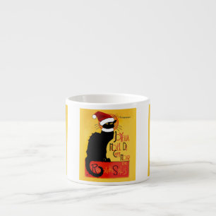 Le Chat Noir Santa Hat Christmas Espresso Cup