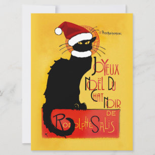 Le Chat Noir Santa Hat Christmas Invitation