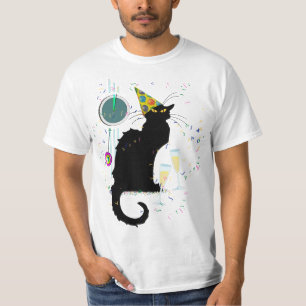 Le Chat Noir Santa Hat Christmas T-Shirt