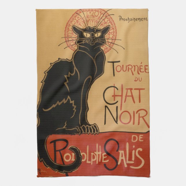 Le chat Noir - Steinlen Tea Towel (Vertical)
