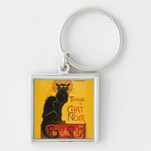 Le Chat Noir The Black Cat Art Nouveau Vintage Key Ring
