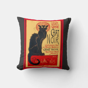Le Chat Noir, The Black Cat, Art Pillow