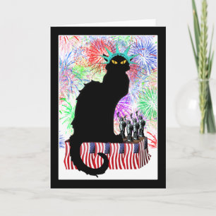 Le Chat Noir USA Independence Day Card