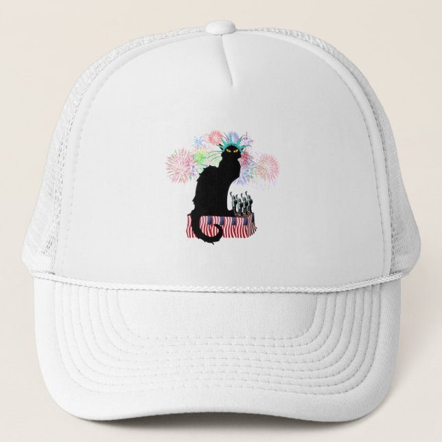 Le Chat Noir USA Independence Day Trucker Hat (Front)