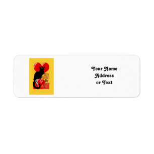 Le Chat Noir Valentine's Day Return Address Label
