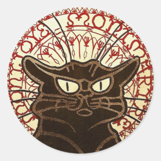 Le Chat Noir, Vente Hôtel Drouot Fine Art Classic Round Sticker