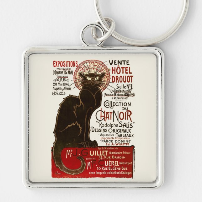Le Chat Noir, Vente Hôtel Drouot Key Ring (Front)